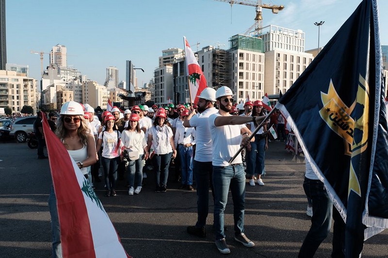 Lebanese protesters celebrate Independence Day