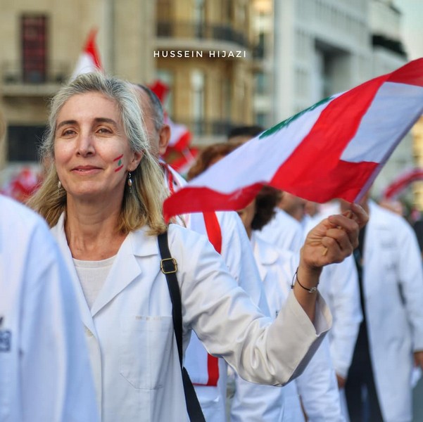 Lebanese protesters celebrate Independence Day