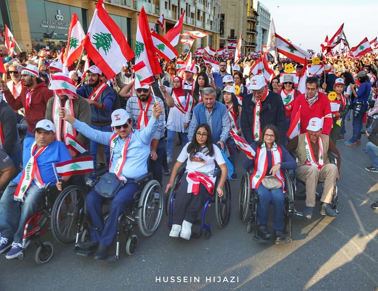 Lebanese protesters celebrate Independence Day