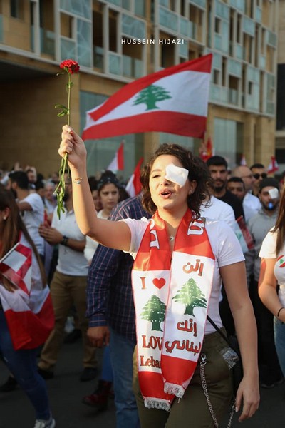 Lebanese protesters celebrate Independence Day