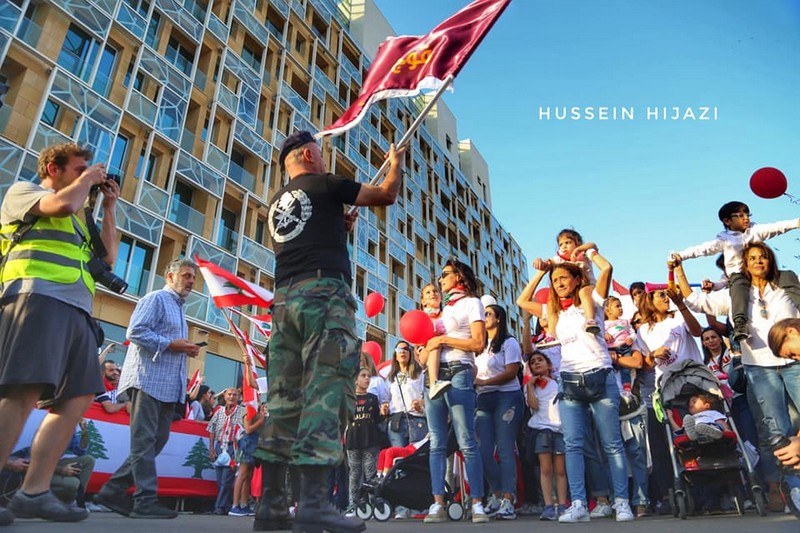 Lebanese protesters celebrate Independence Day