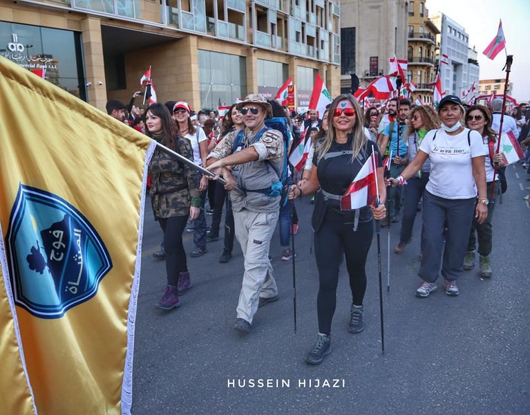 Lebanese protesters celebrate Independence Day