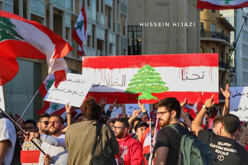 Lebanese protesters celebrate Independence Day