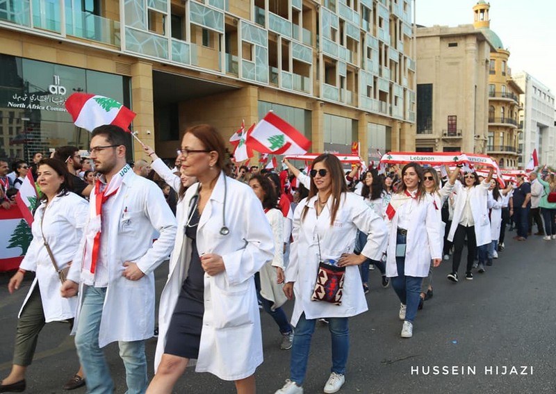 Lebanese protesters celebrate Independence Day