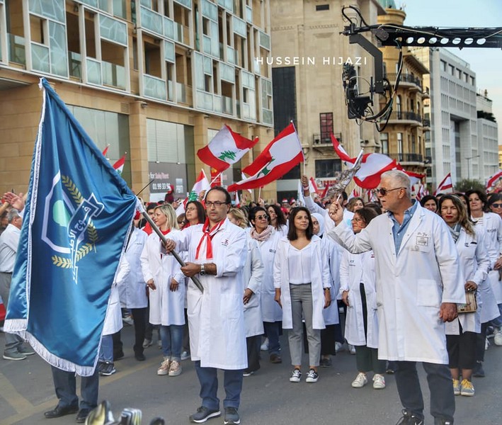 Lebanese protesters celebrate Independence Day