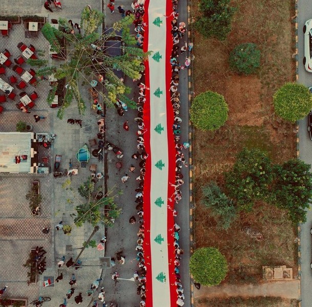 Lebanese protesters celebrate Independence Day