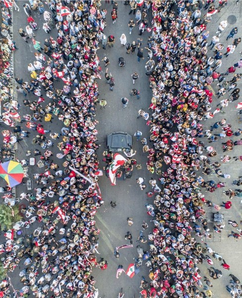 Lebanese protesters celebrate Independence Day