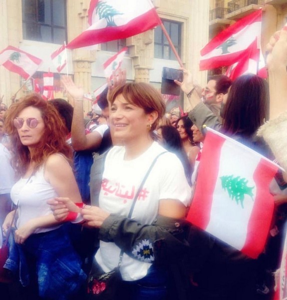 Lebanese protesters celebrate Independence Day