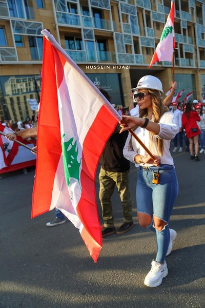 Lebanese protesters celebrate Independence Day