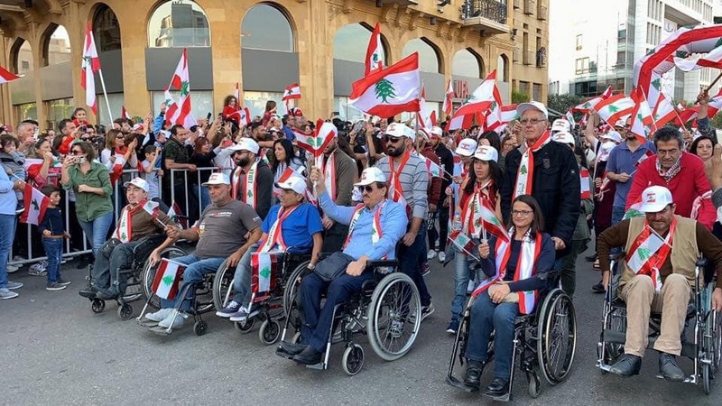 Lebanese protesters celebrate Independence Day