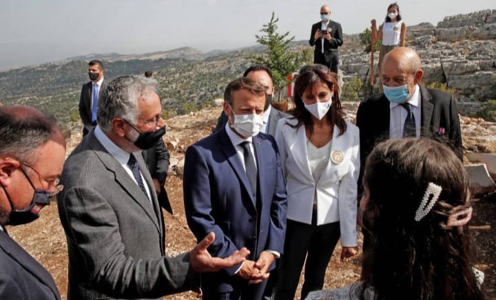 French President Emmanuel Macron visit to Jaj Jbeil 
