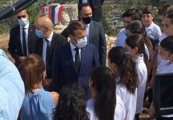 French President Emmanuel Macron visit to Jaj Jbeil 