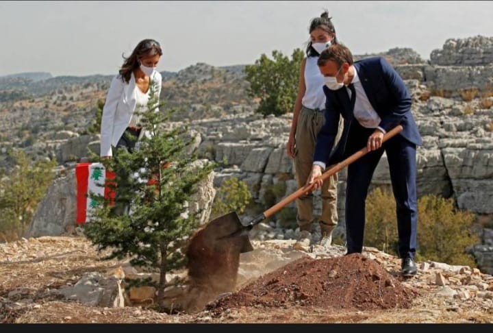 French President Emmanuel Macron visit to Jaj Jbeil 