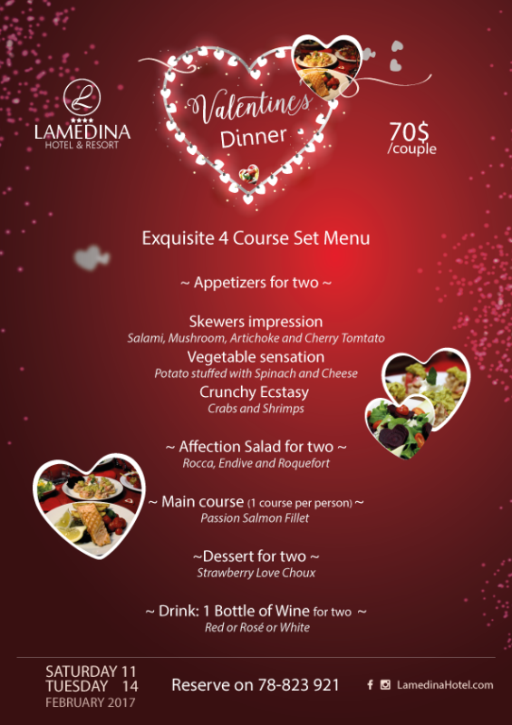 Valentine Dinner at Lamedina Hotel