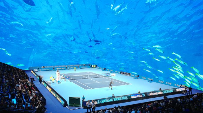 In pictures underwater tennis stadium in this country