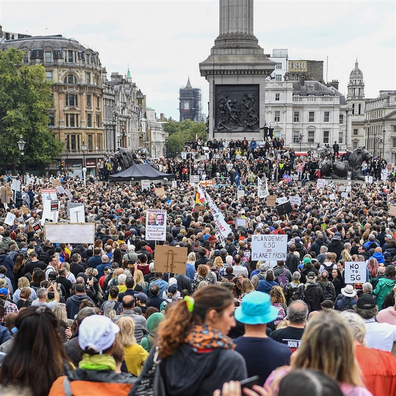 Thousands of anti lockdown protesters have gathered in London 