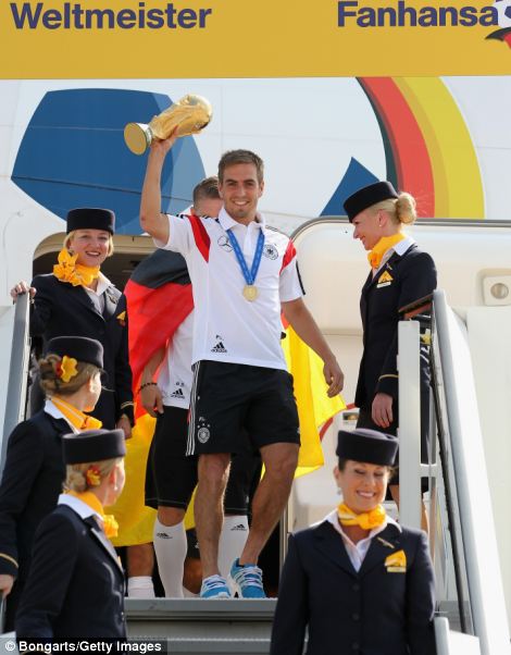 Victorious German team celebrating in Berlin