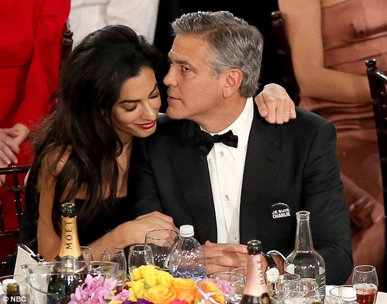 Couldnt be prouder to be your husband: George Clooney tells wife Amal Alamuddin in front of Millions during Golden Globes