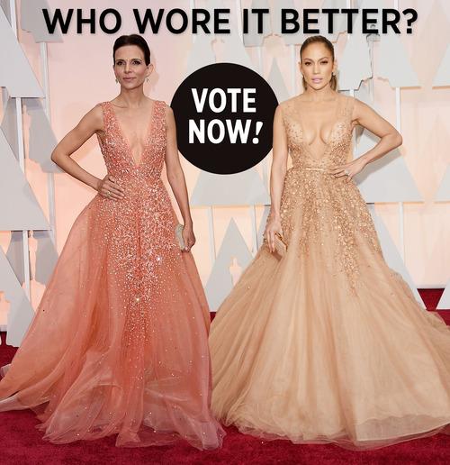 JLo & Robert Duvall's Wife Wear the Same Elie Saab Dress