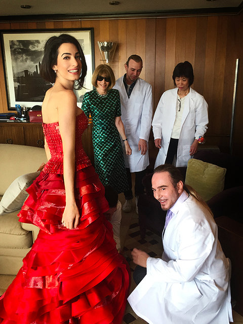 About that crimson Margiela gown Amal Clooney wore to the Met Gala
