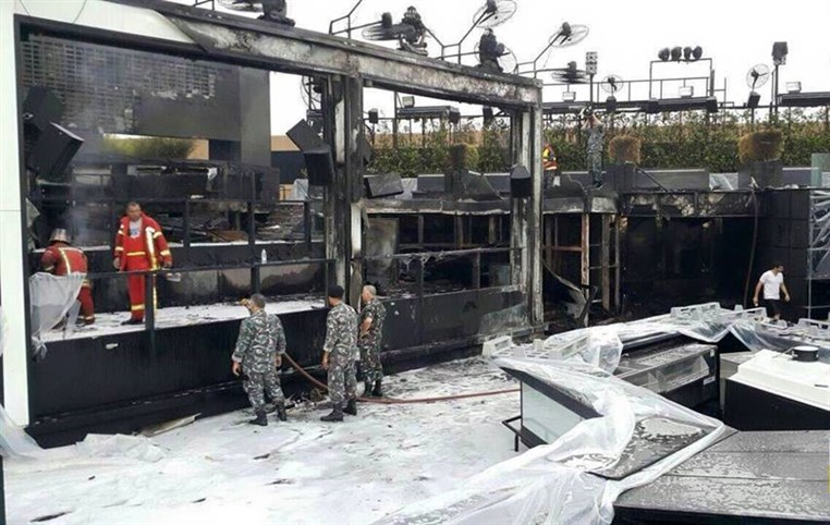 Famous SKYBAR Beirut has burnt down