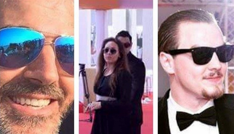 Real faces of Angelina Jolie, Leonardo Di Caprio, and Georges Clooney in Ramez wakel Jaw