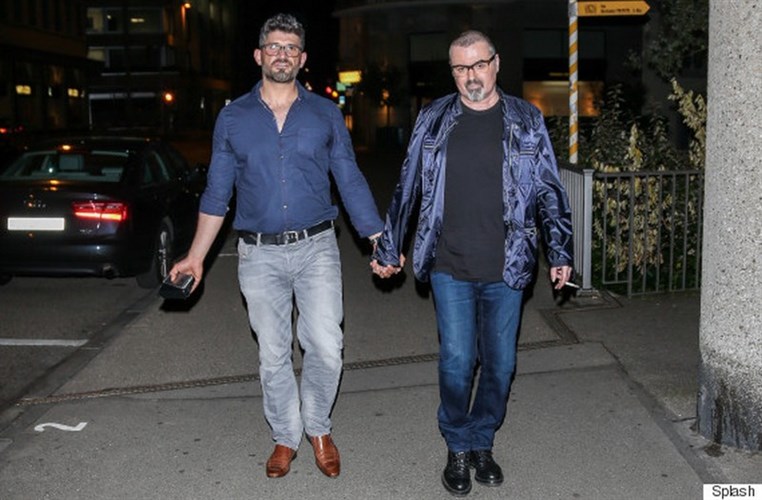 George Michael spotted on rare outing with boyfriend Fadi Fawaz
