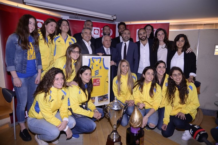 Alfa CEO and Chairman Receives Al Riyadi Club President  At the head of a women's team delegation that presented him with the 17th Arab Clubs Championship for Women and the International Hisham Jaroudi Championship trophies