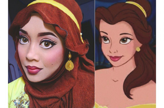 Artist uses her hijab and her amazing makeup skills to transform into Disney princesses