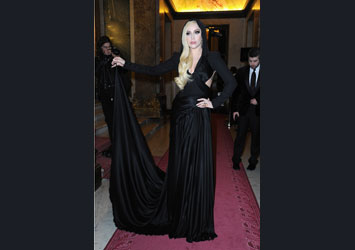 Lady Gaga at Spring 2014 Atelier Versace Runway Show