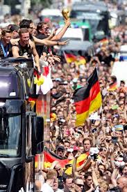 Victorious German team celebrating in Berlin