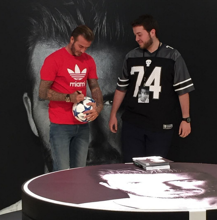 David beckham at the Dubai Mall Adidas store opening
