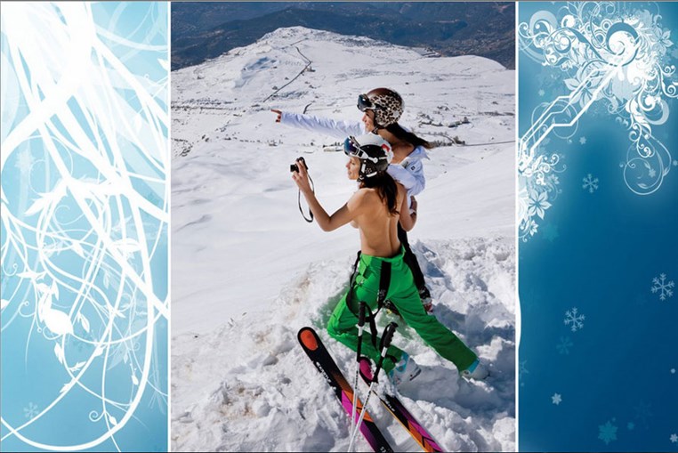 Original pictures of the calendar featuring Jackie Chamoun