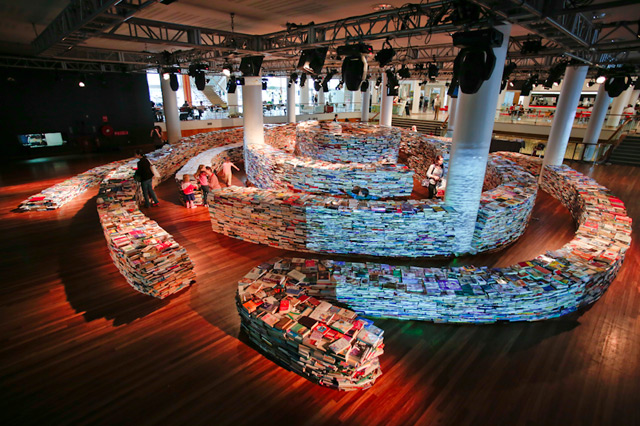 A Giant Labyrinth Constructed from 250,000 Books