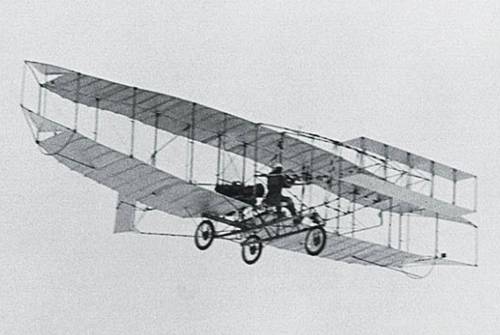 First airplane flies