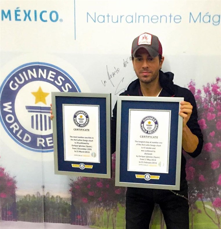 Enrique Iglesias Earns Two Certificates from Guinness World Records
