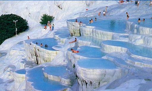 shape of Pamukkale at Denizli Turkey 