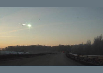 Meteorite hits central Russia on February 15 2013.