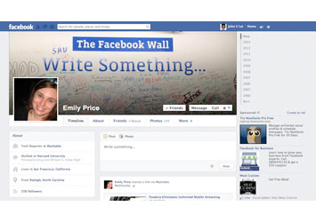 Facebook with new designed timeline