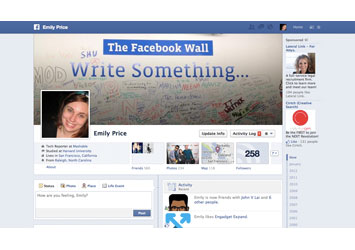 Facebook with new designed timeline