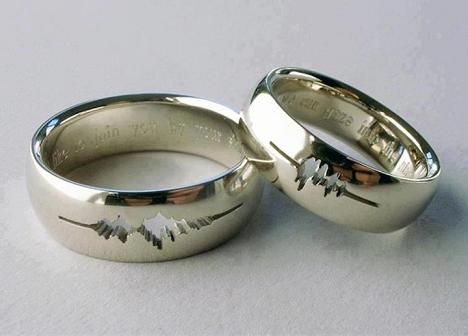 waveform wedding rings