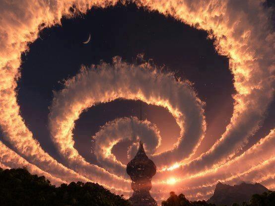 Cloud spiral in the sky