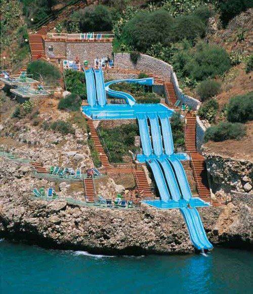 Slide into the Mediterranean Sea, Sicily, Italy