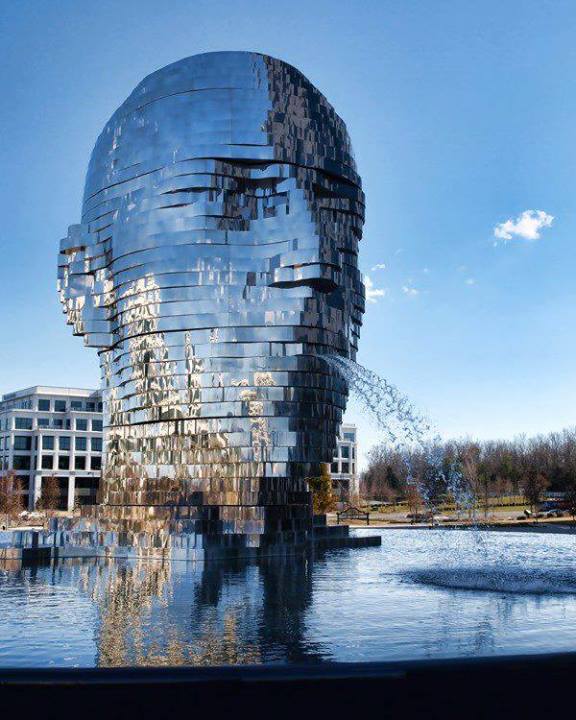 Metalmorphosis, sculpture fountain north carolina