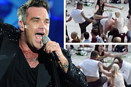 Dramatic  fight at Robbie Williams concert 