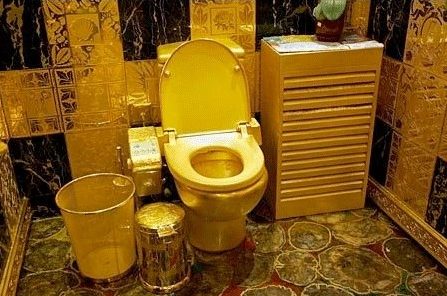 Kim Kardashian and Kanye West Gold Toilet 