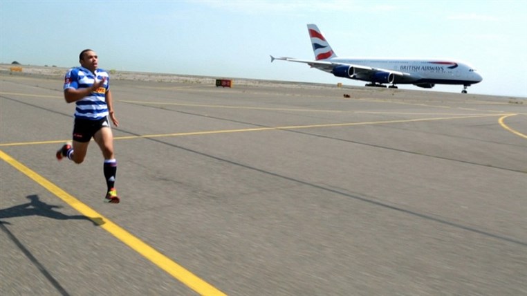 Can a man outrun a plane British Airways find out with their new A380