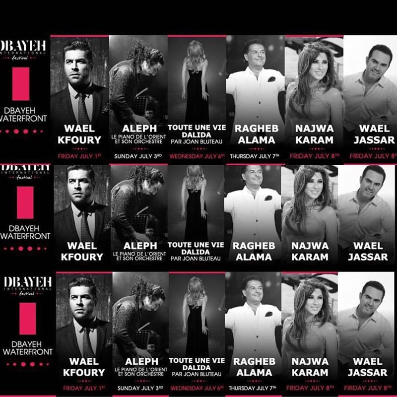 Dbayeh International Festival 2016 Lineup