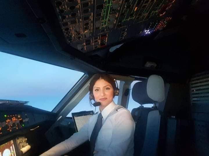 Lebanese Woman Malak Salman leads the first flight of German Airlines to Lebanon