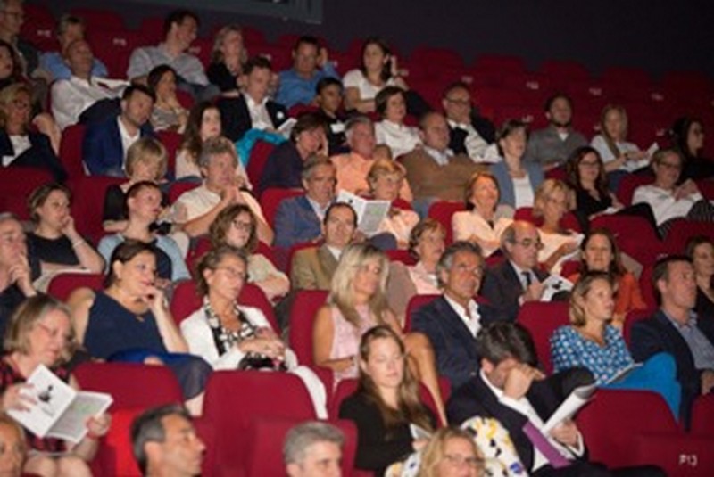Nathalie Baye and Carmen Chahine Debbane in Brussels  for a theatre evening organized by CLES
